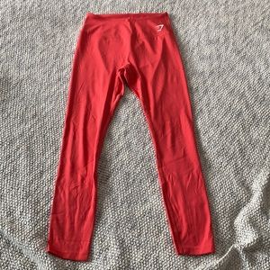 Red gymshark training leggings